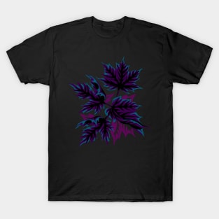 Leaves - Dark Purple/Teal T-Shirt